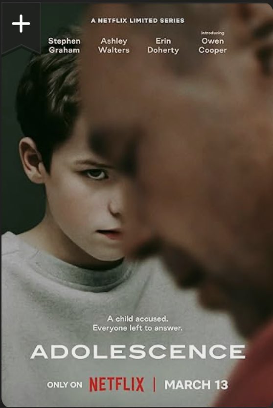 Fathers and Sons -- complex examinations told with compassion: ADOLESCENCE and SOVEREIGN. Extraordinary casting: Stephen Graham &amp; Owen Cooper, Nick Offerman &amp; Jacob Tremblay. Heartbreaking