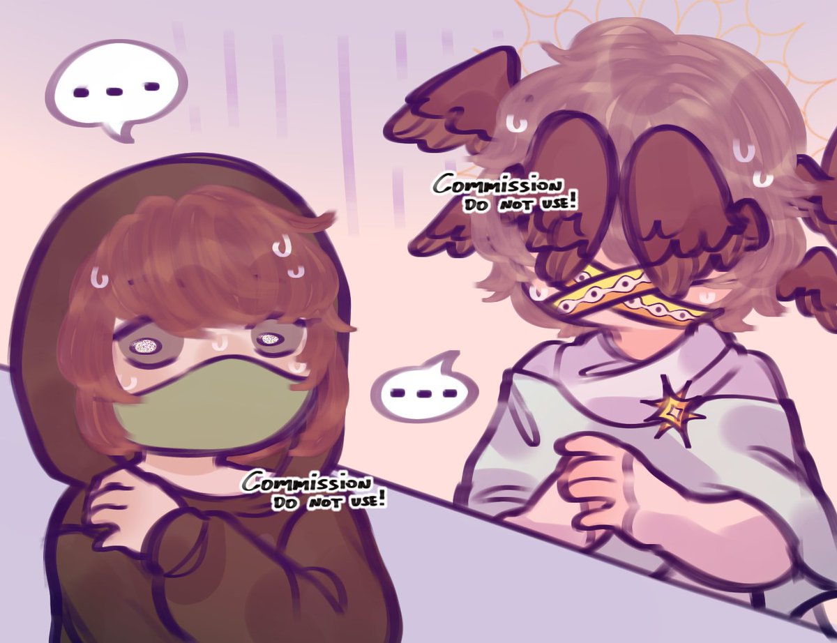 cheerkyuuu's tweet image. oc + platonic selfship commish huhu #commission #chibiart