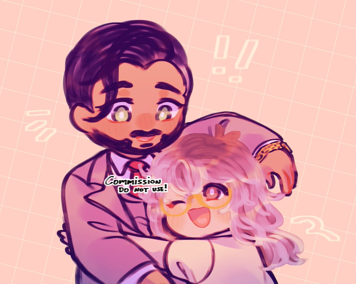 cheerkyuuu's tweet image. oc + platonic selfship commish huhu #commission #chibiart