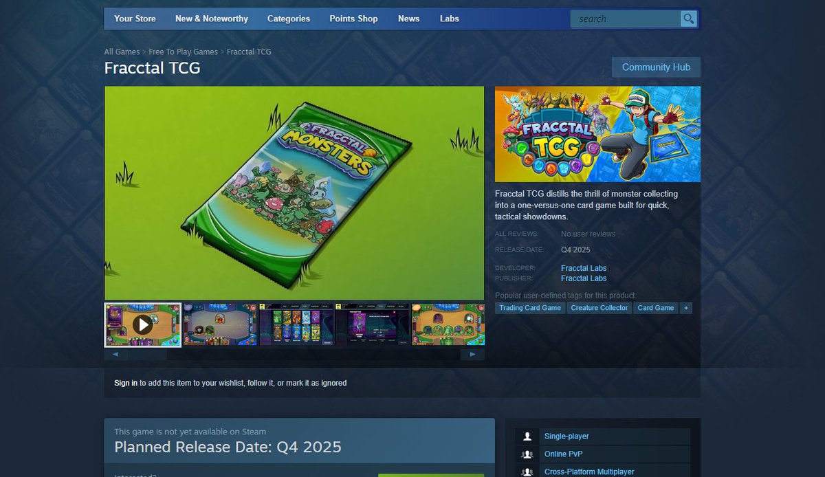 FracctalLabs's tweet image. The Fracctal TCG Steam page is now live!
You can now add Fracctal to your Steam Wishlist ✅
Also keep an eye out for our open beta launch coming this week 👀
store.steampowered.com/app/3752950/Fr…
#TCG #steam #steamnextfest