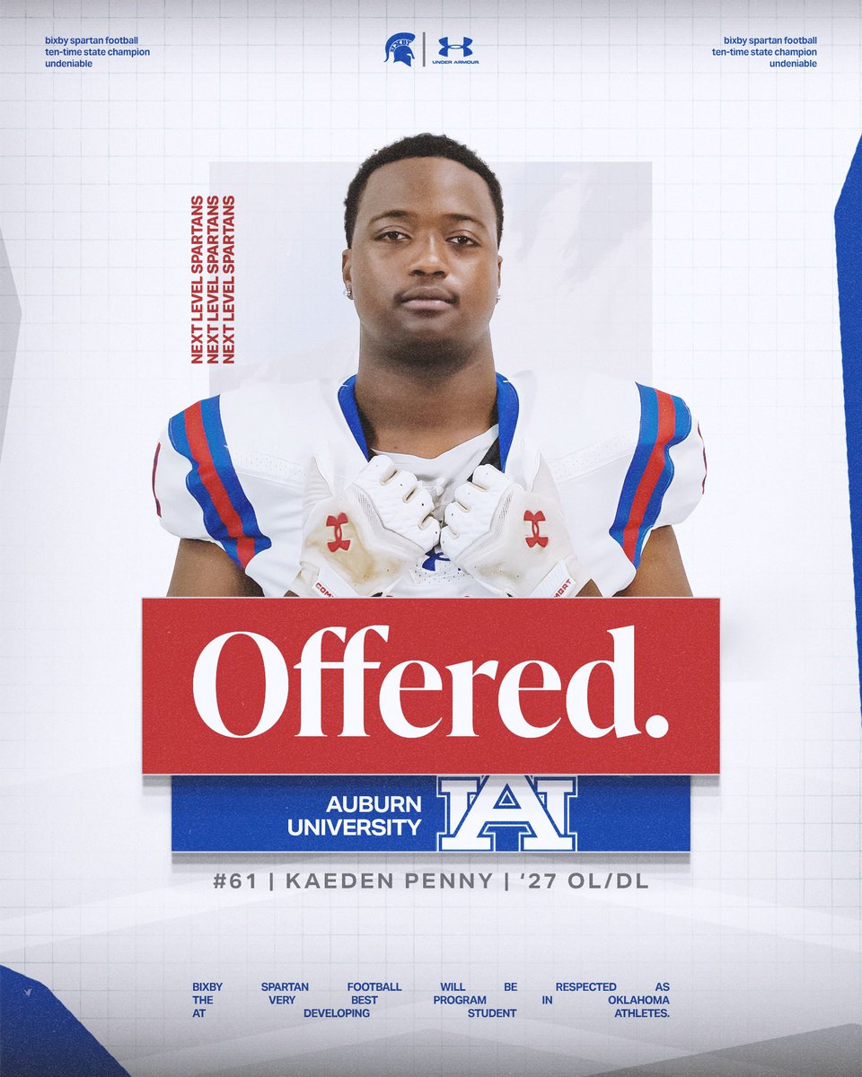 RecruitBixbyFB's tweet image. 🚨 🚨 @KaedenPenny13 @AuburnFootball @BixbySpartanFB
