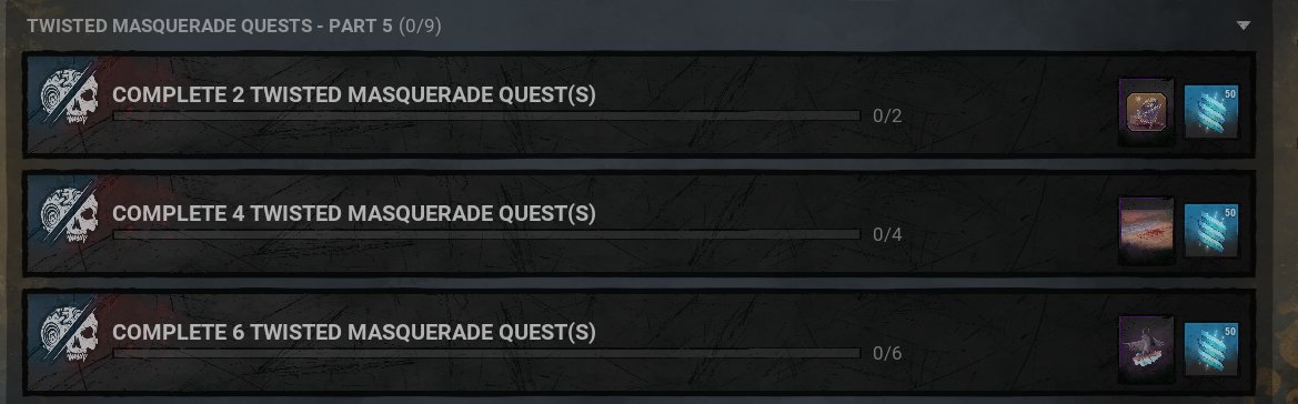 BeardedCollectr's tweet image. heyy ummm @DeadbyDaylight how is one suppose to get this when i had all the quest done BEFORE these came out.....