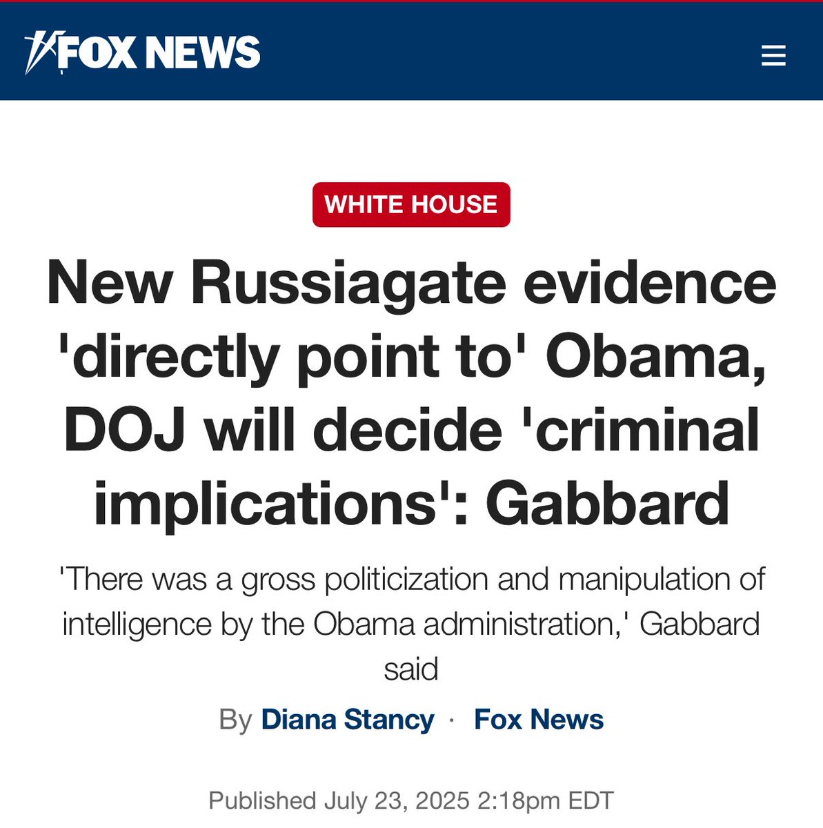 PasReport's tweet image. DNI @TulsiGabbard @DNIGabbard has bigger cojones than anyone in this administration. She exposed what she found with the Russian Collusion Hoax. No games. No spin.
Now imagine what’s still buried inside the FBI and the rest of the alphabet agencies.
@FBIDirectorKash should…
