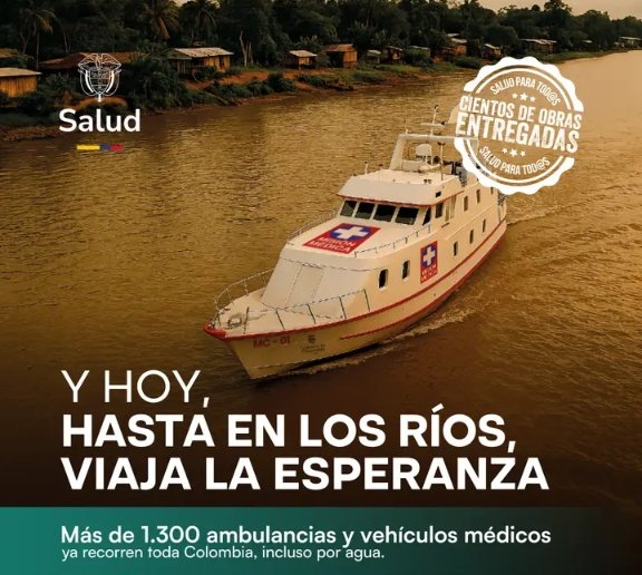 LinaLen66067444's tweet image. ¿Esto tan hermoso por qué no es tendencia? El gobierno de @petrogustavo rompiendo barreras geográficas para llevar bienestar. En Colombia, hasta los ríos se convierten en caminos para la salud.