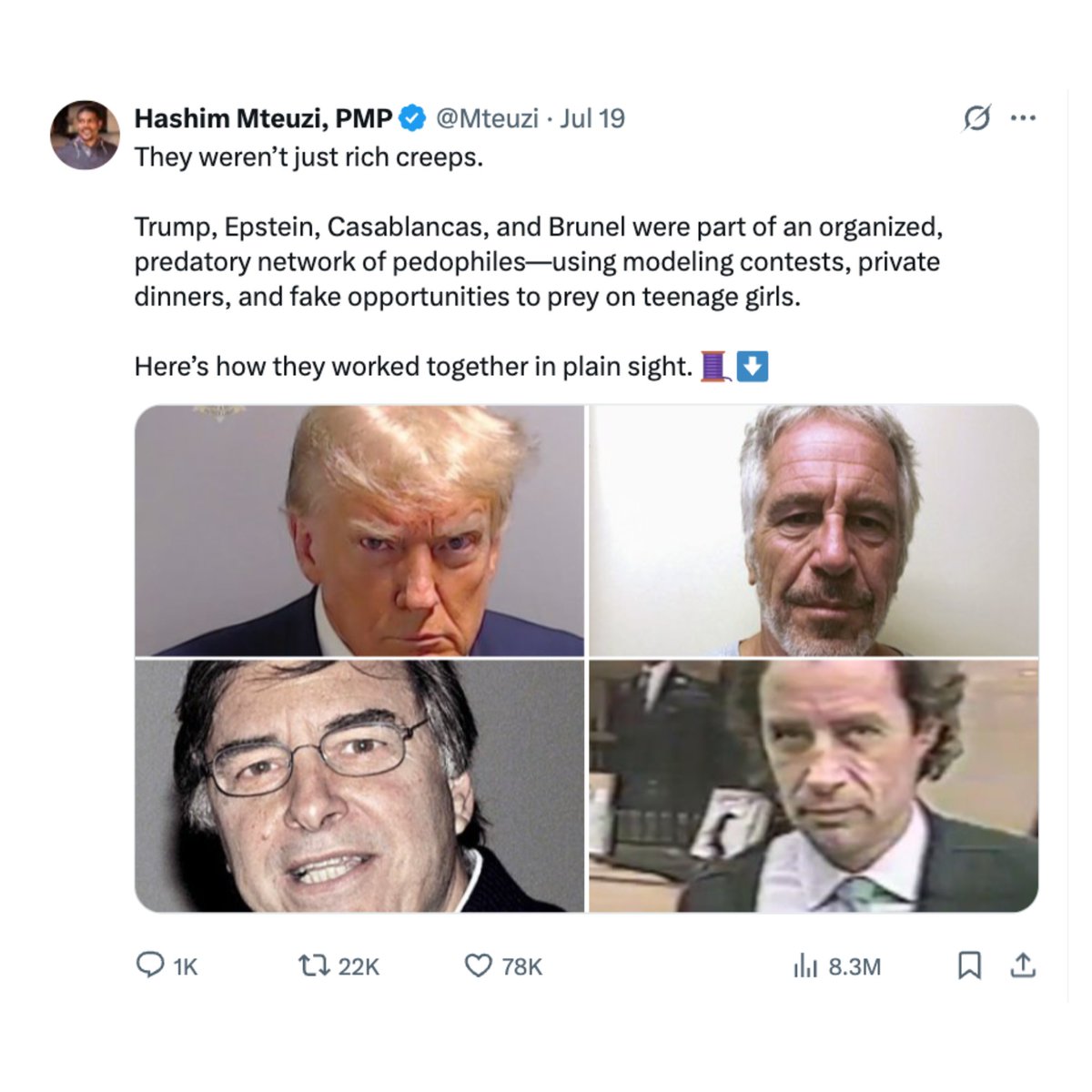 This is not about guilt or innocence. It’s about obstruction.

A president using the DOJ and FBI to suppress evidence that could implicate him.

It’s about the abuse of state power to control narrative, silence questions, and evade accountability.

And the receipts keep coming.