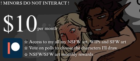 _noberius's tweet image. β MY PATREON IS OPEN!!
β π²π membership:
. access to NSFW art;
. vote on polls;
. monthly NSFW and SFW art rewards.
βΌοΈ MINORS DNI!
β π¬ + β€οΈ + π are appreciated!
β patreon.com/_noberius
