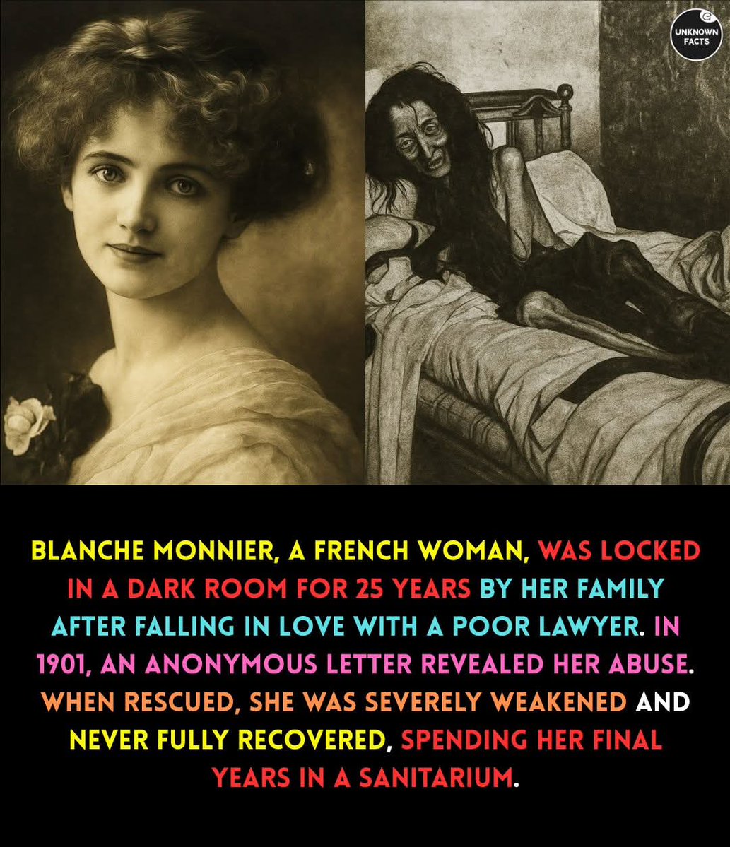 Crazymoments01's tweet image. Blanche Monnier, a once-prominent French socialite, was locked away by her family for 25 years simply because she fell in love with a man they didn't approve of.