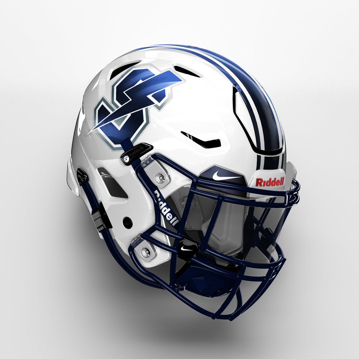 HelmetMissouri's tweet image. Excited to be working with the Glenbrook South Titans for another season!
Little bit of a changeup this year for GBS by adding some navy and silver chrome and a new stripe for a little extra pop 💪
Huge thanks to Coach Schoenwetter and the Titans for choosing @417helmets!