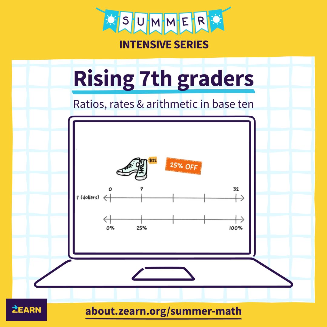 zearned's tweet image. Help your rising 7th grade Ss catch up &amp;amp; move forward with their math learning over the summer!

Our Summer Intensive Series content focuses on ratios &amp;amp; rates to help further build the foundations of proportional relationships &amp;amp; linear equations in 7th grade! ⬇️…