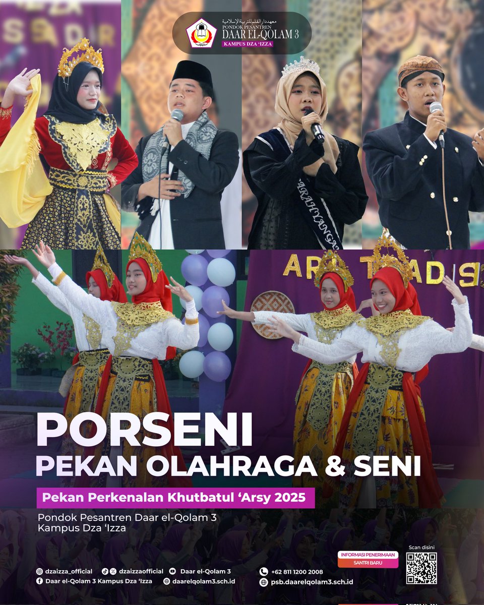 dzaizzaofficial's tweet image. PPKA 2025 menggelar "Pekan Olahraga dan Kesenian" dari 17 hingga 20 Juli 2025.
Kegiatan ini meliputi berbagai perlombaan di bidang olahraga, seni dan budaya. 
#daarelqolam3
#kampusdzaizza
#santriglobal
#ahlulizza
#ppka2025