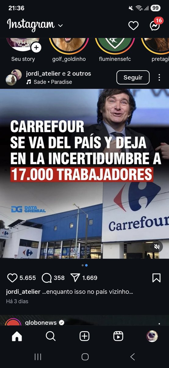 janalula72's tweet image. Carrefour meteu o pé da Argentina de @JMilei e deixou 17.000 trabalhadores DESEMPREGADOS.
@GloboNews