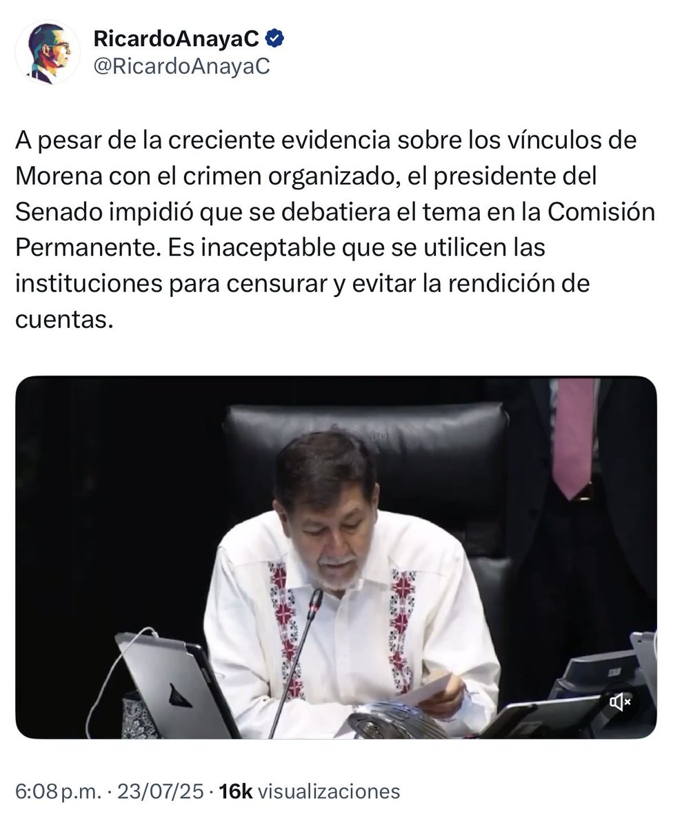 Erika_Velasco_'s tweet image. Apareció Ricardo Anaya, pero en redes, para criticar a Gerardo Fernández Noroña por evitar que legisladores hablaran en la Comisión Permanente sobre Adán Augusto y su narcosecretario. Hace 2 semanas se sabe del caso y hasta hoy Anaya dice algo, pero sin ir al Senado. Terrible.