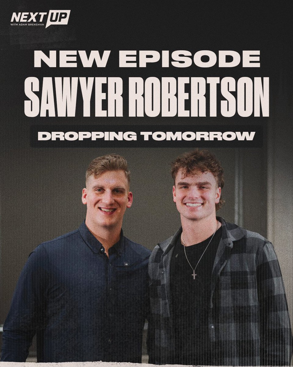 NextUpWithAdam's tweet image. Tomorrow.
@BaylorFB QB @SawRobertson12 sits down with @AdamBreneman on a new episode of Next Up.
Don’t miss it. 🎙️