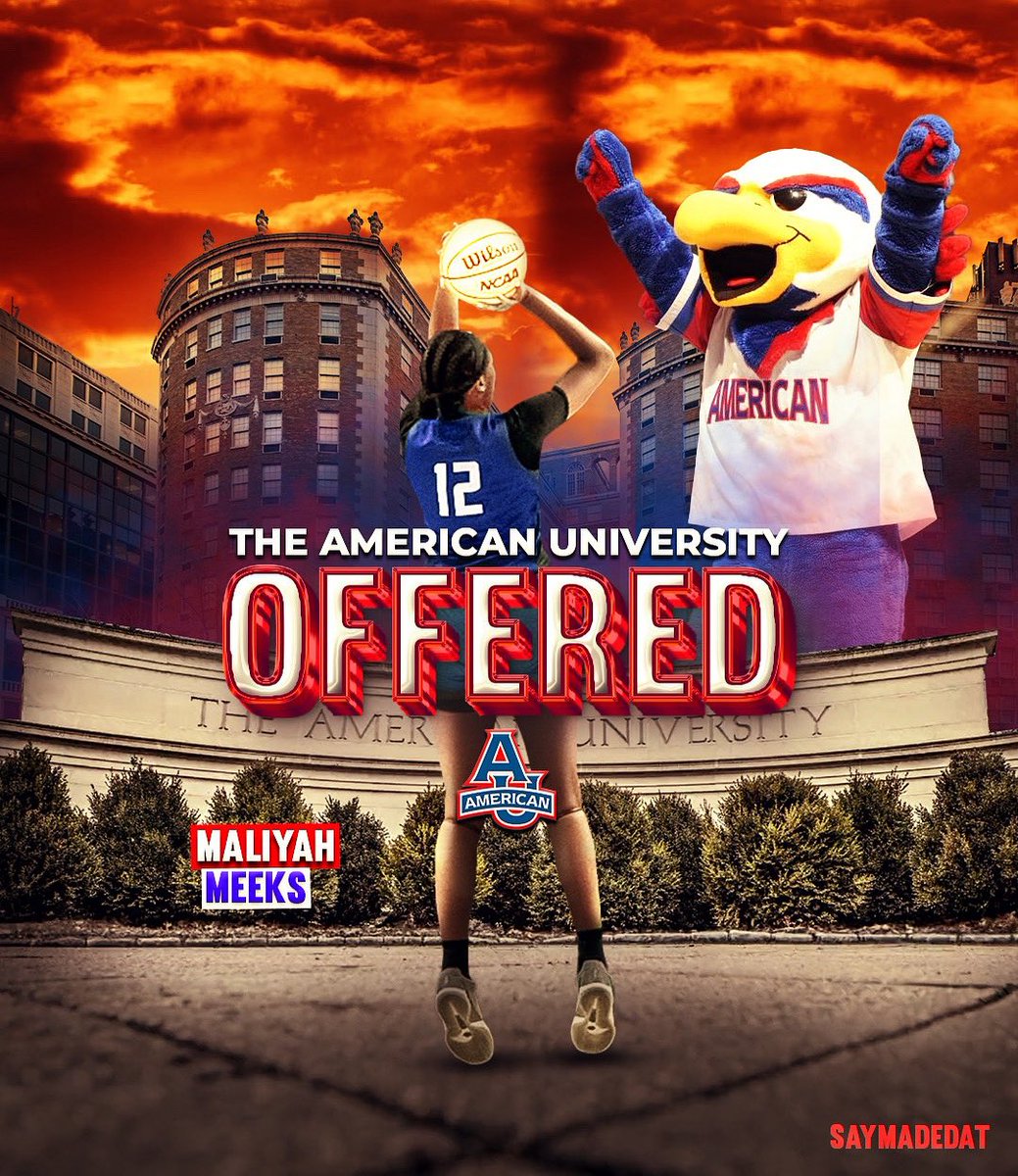 meeks_maliyah's tweet image. Blessed to receive an offer from American University. Thank you @Coach_Paige_ all glory to God.