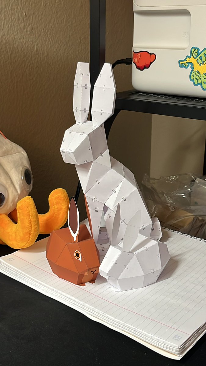 sneepsnorp3d's tweet image. building a paper rabbit army btw
