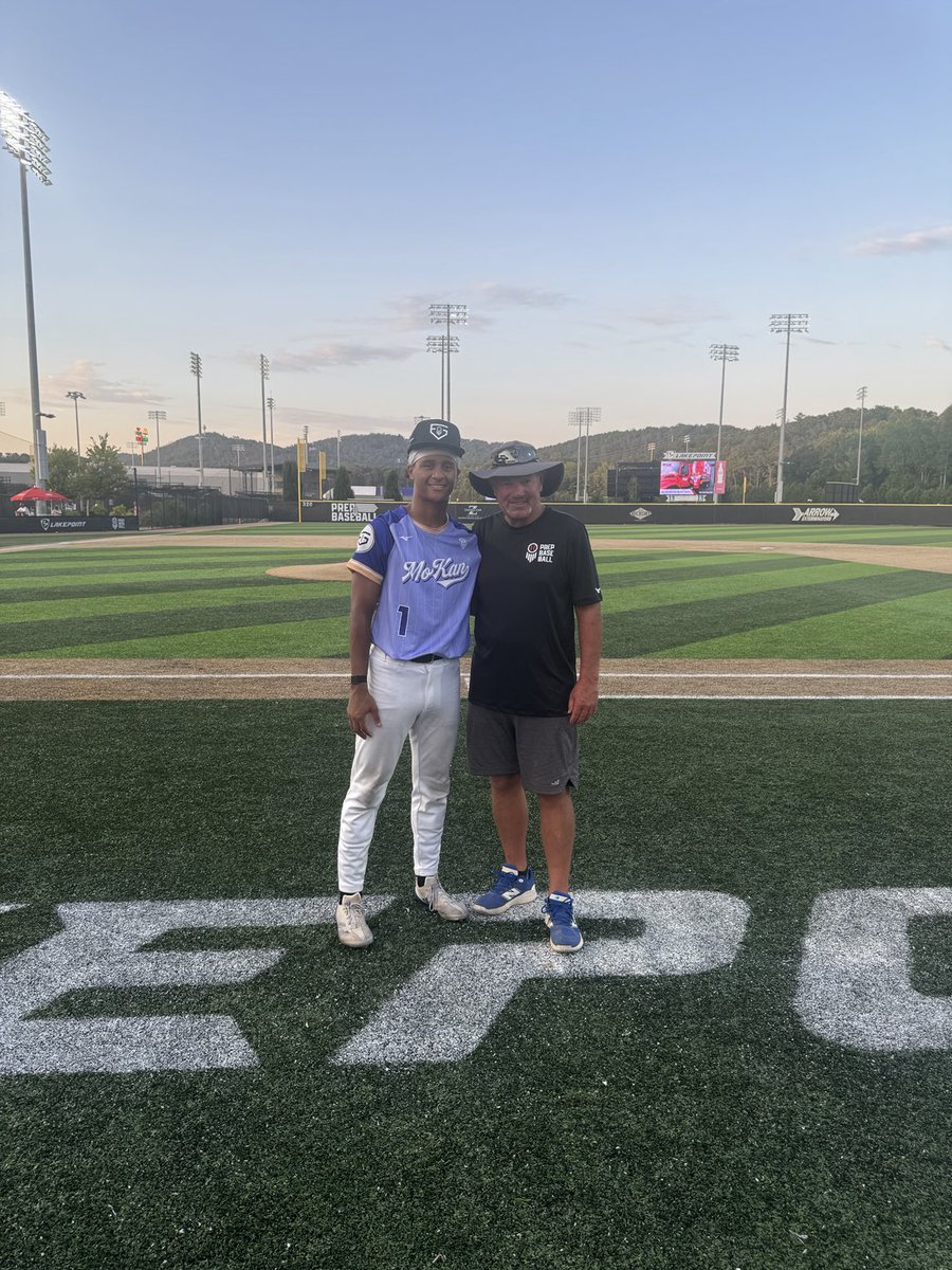 AJ Jones and Coach P at Lakepoint for sr. Futures game after he knocked a triple.  #vikingbaseball