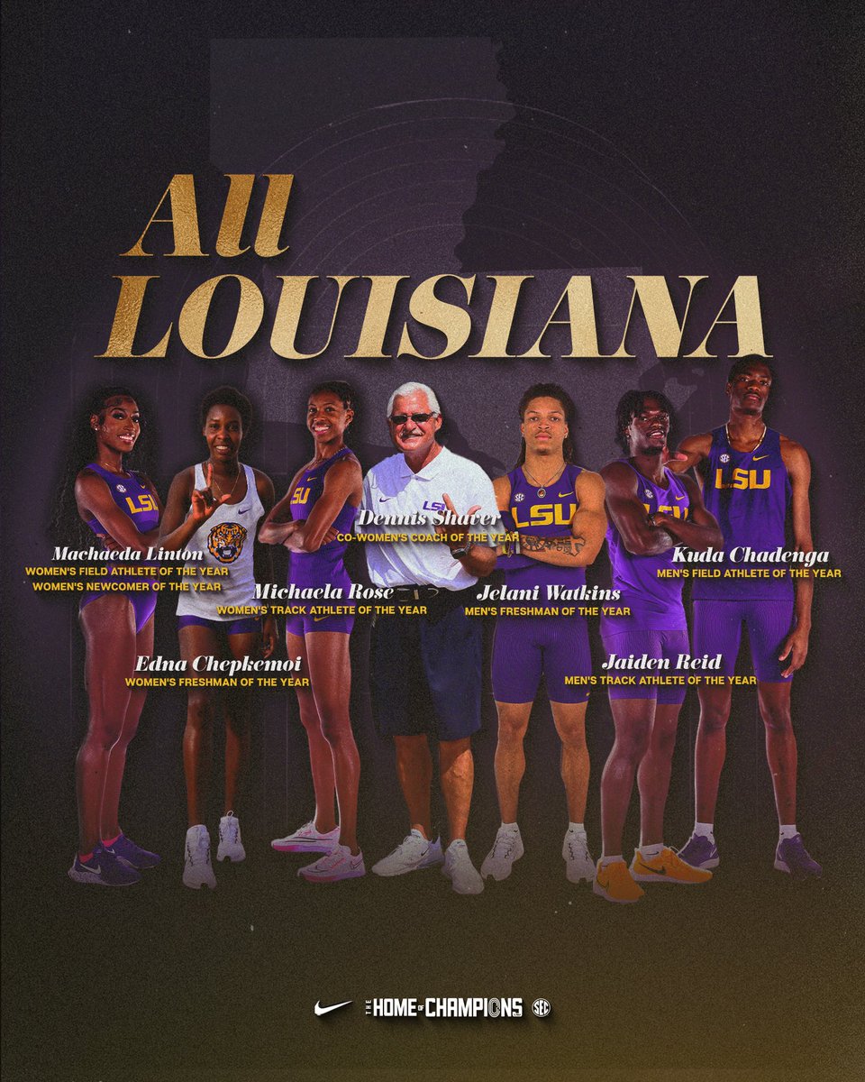 LSUTrackField's tweet image. The Tigers earn eight of the ten LSWA special honors for their performances during the 2025 season. 🙌
📄 lsul.su/4kUHmpJ