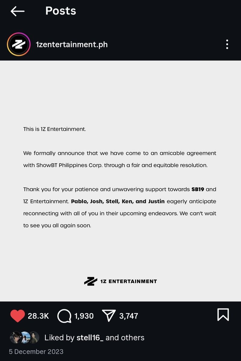 immamartian_'s tweet photo. The date was Dec. 5, 2023.

1Z posted this announcement. I cried, watched FREEDOM, and commented on THAT date in their MV as a remembrance. That song will never be the same again. My lowkey and silent fangirling will never be the same again. 🥹🫶

@SB19Official #SB19 https://t.co/sULYsyd6QL