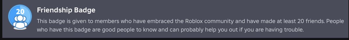 ottd0's tweet image. Roblox has still not updated the Friendship badge or their description!
#roblox