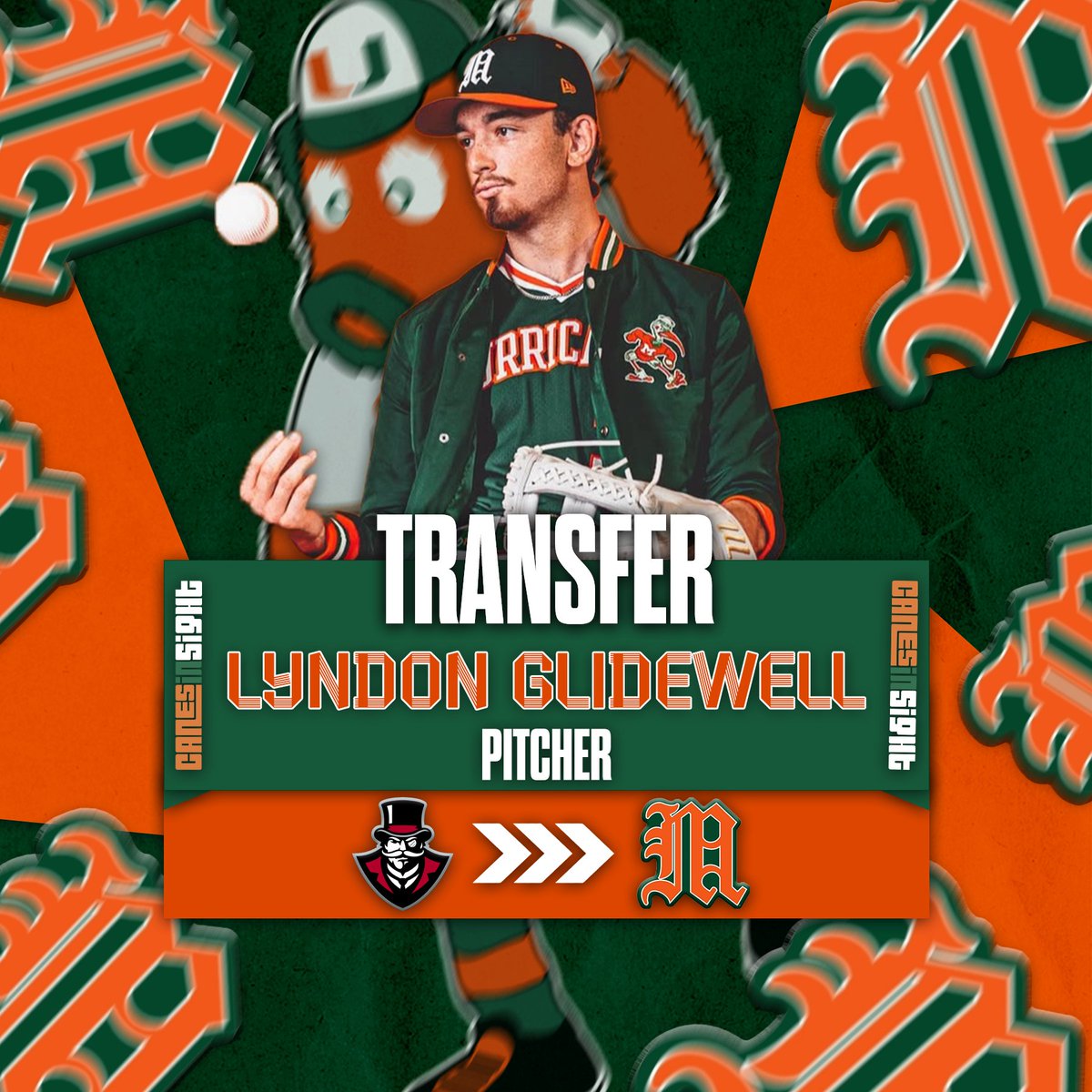 Sebastian Font (@s_font_sports) on Twitter photo TRANSFER ALERT 🚨
<a href="/CanesBaseball/">Miami Hurricanes Baseball</a> has landed another pitcher in the transfer portal with RHP Lyndon Glidewell 🙌
The Austin Peay transfer pitched to an 8-0 record alongside a 3.36 ERA and 1.22 WHIP last season
Miami continues to stack talent 🟧🟩 TRANSFER ALERT 🚨
<a href="/CanesBaseball/">Miami Hurricanes Baseball</a> has landed another pitcher in the transfer portal with RHP Lyndon Glidewell 🙌
The Austin Peay transfer pitched to an 8-0 record alongside a 3.36 ERA and 1.22 WHIP last season
Miami continues to stack talent 🟧🟩