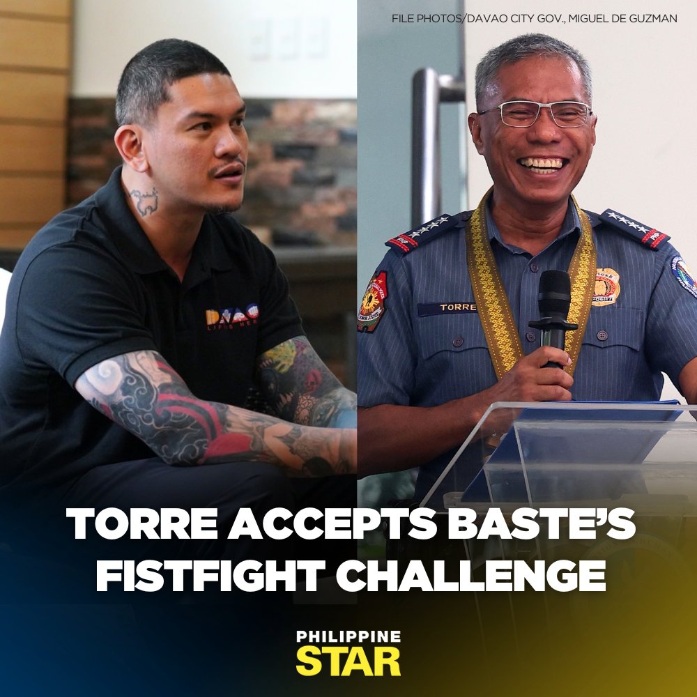 PhilippineStar's tweet image. A few days after witnessing boxing icon Manny Pacquiao fight Mexican Mario Barrios in Las Vegas, Nevada, Filipinos might see another boxing match, this time between Davao City acting Mayor Sebastian “Baste” Duterte and Philippine National Police (PNP) chief Gen. Nicolas Torre…