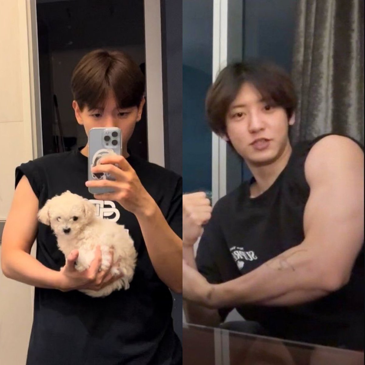 parkyoonhee65's tweet image. Baekhyun is literally the size of a cute little package 🎀🥺
Meanwhile, Chanyeol looks like a full-on bodyguard 😂💪🏻
Their size difference cracks me up every time 😭🫶🏻
#chanbaek #찬백