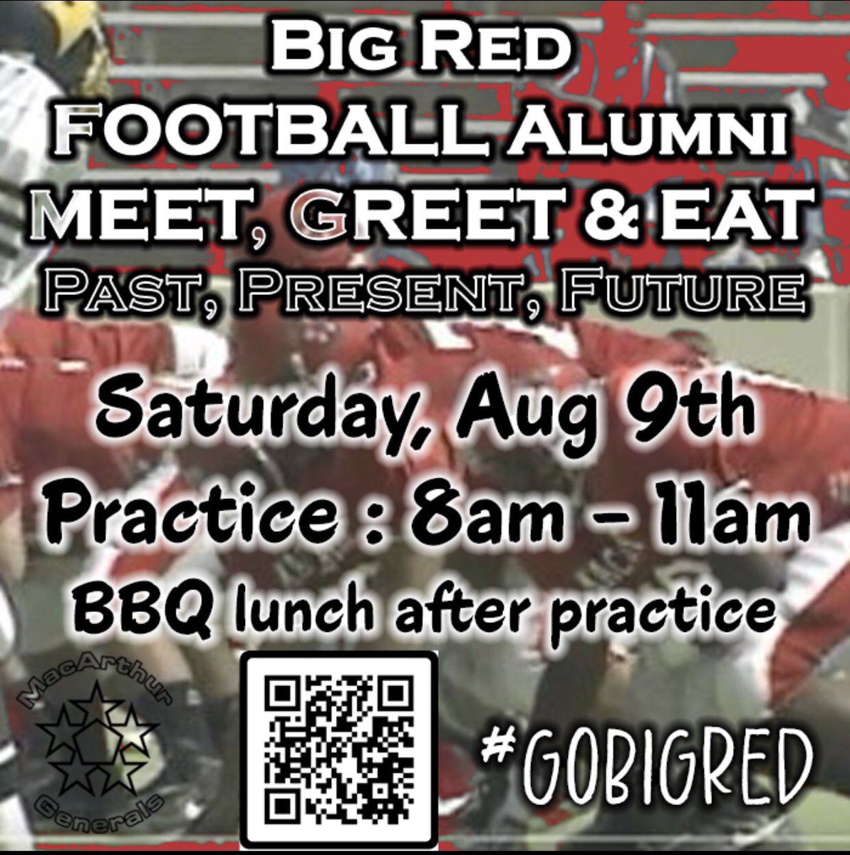 coachb_ware's tweet image. Looking forward to seeing the @GoBigRedFB and @MacArthur_AISD alums on August 9th. #GoBigRed #ChangeGonnaCome #RideTheMailRoute