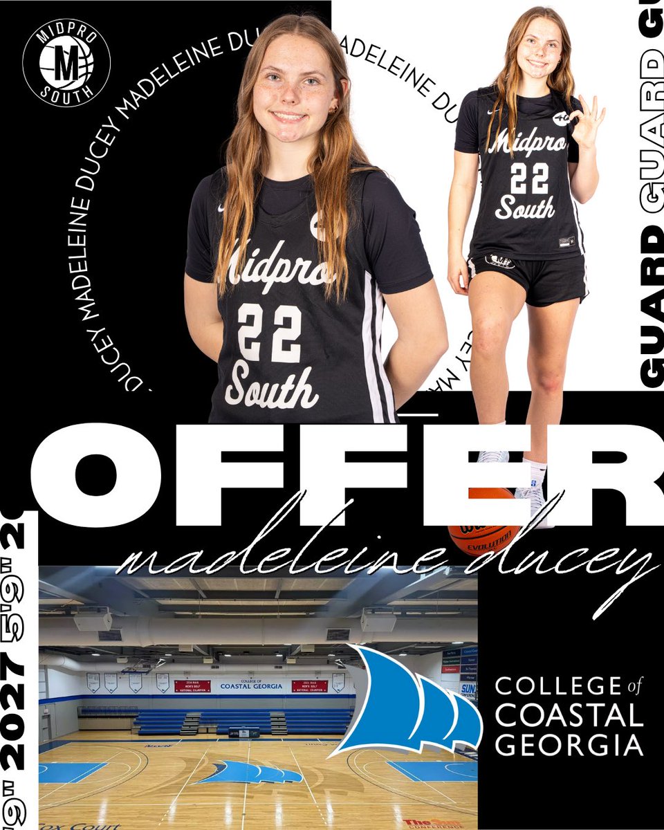 MidProSouthGirl's tweet image. 2027 Madeleine Ducey (@madeleine_ducey) has received an offer from Coastal Georgia(NAIA) #MidProFam