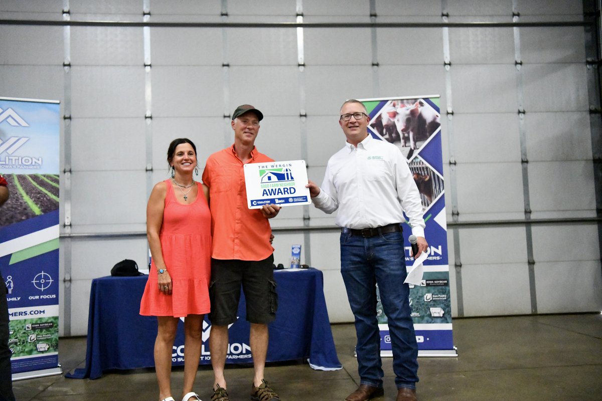 Today we presented the Good Farm Neighbor award to the Recker family of Delaware County.
Recker’s Enterprises was incorporated in 1998, but Cory Recker began farming in 1992 alongside his parents, Jack and Pam Recker. 
🔗 bit.ly/GFN_Recker