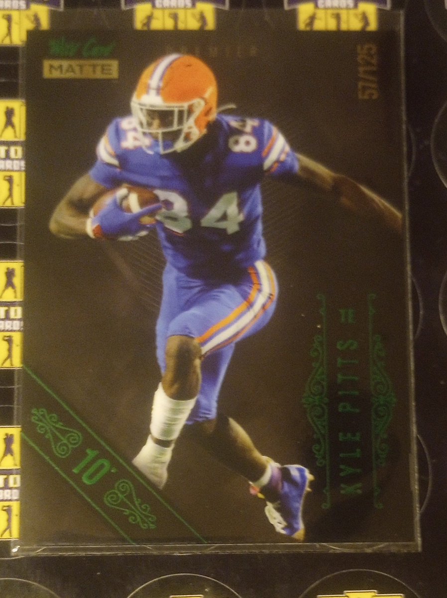 2021 Wild Card Matte Premier Football Kyle Pitts RC 57/125 #MBC-11 10 Stripe #RiseUp 

$5 OBO 

🏆 If you Repost This your Awesome 

🏆 If you tag people into this post Your Amazing

#TheHobbyFamily  #THFpro #thehobby #NFLonX #sportscardsforsale #NFL #Football #sportscards