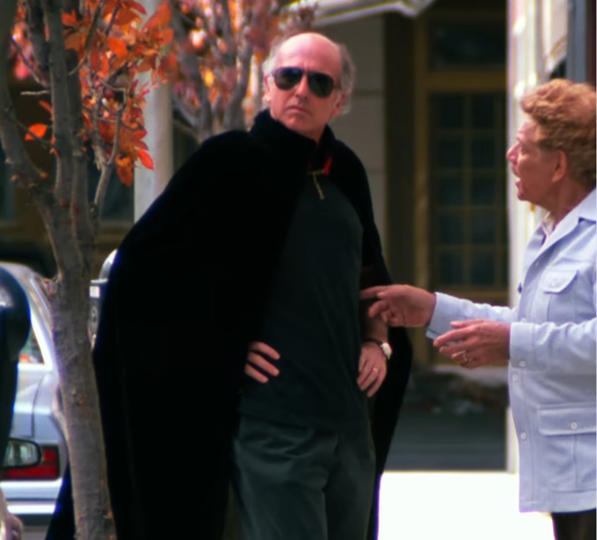 Seinfeld2000's tweet image. Larry David spotted filming scenes for ‘The Devil Wears Prada 2’ in New York City today