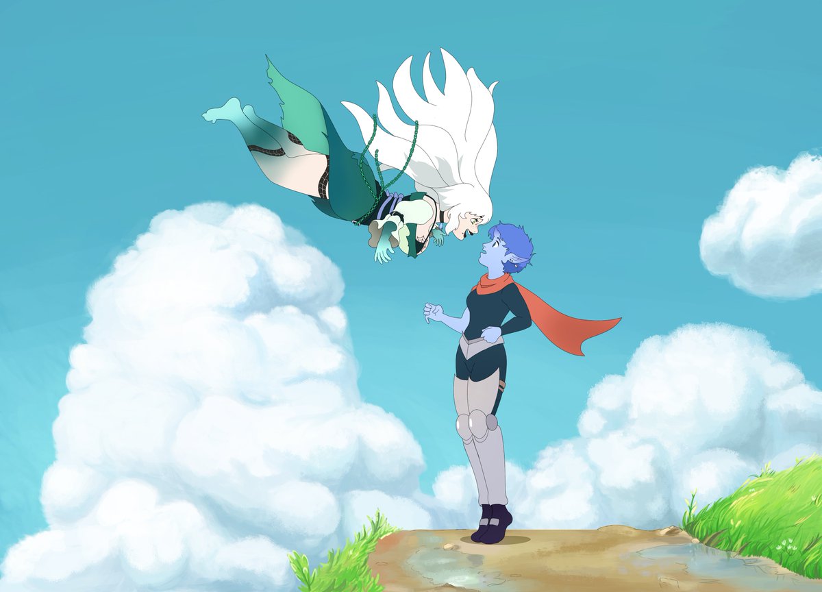 BasicRez's tweet image. okay so i need to share this fantastic art by an amazing frend Xtra. He did beautiful art in the style of Studio Ghibli! w/ @StarrySkipper and Me
#skipparrt
π¨ @catsyls