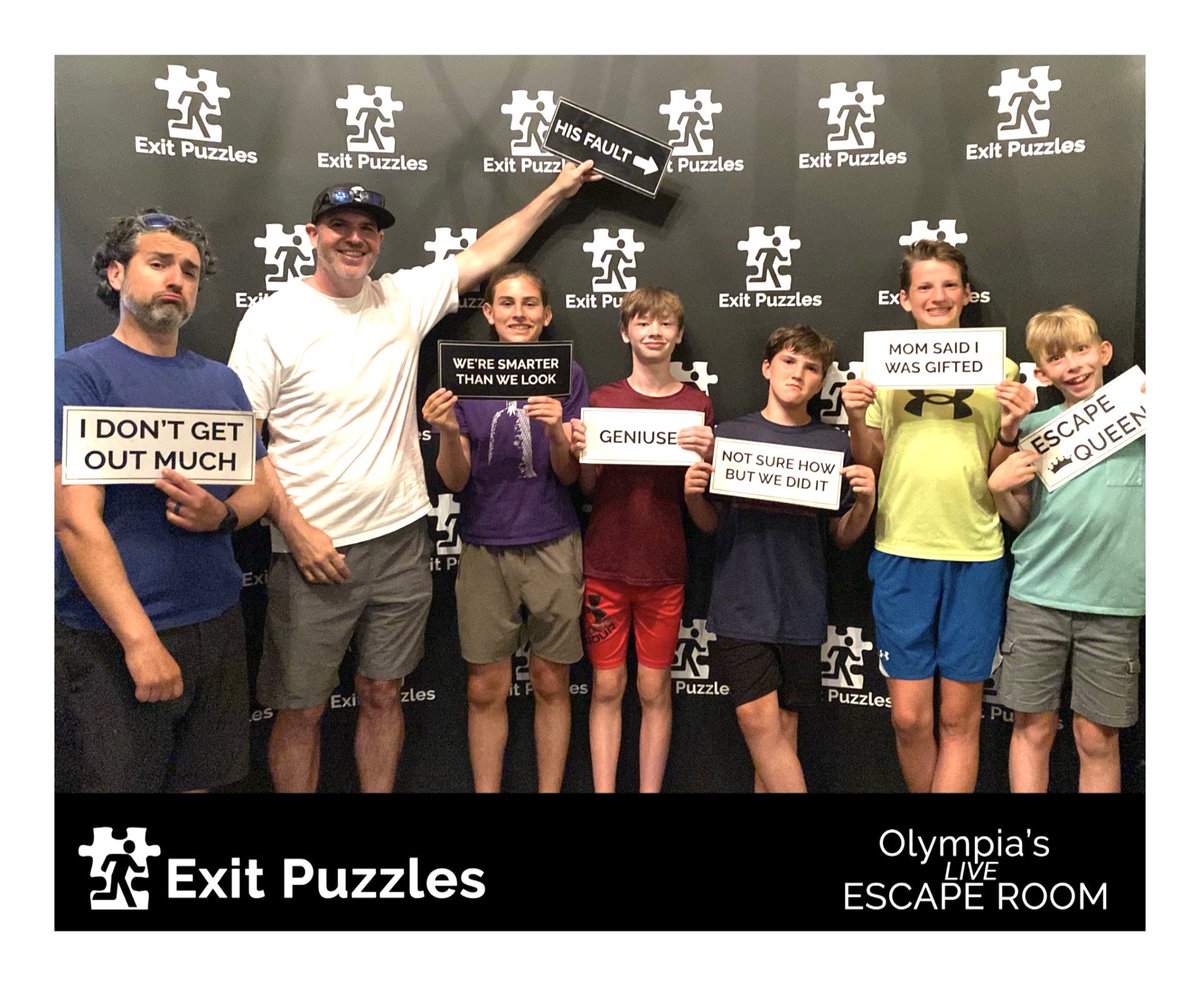 ExitPuzzles's tweet image. Escaped with just 23 seconds remaining!  Yikes!  Fantastic teamwork everyone! Doesn’t get much closer than that 😜

ExitPuzzles.com - Olympia Escape Room 

#EscapeRoom #EscapeRooms #Olympia #WashingtonState