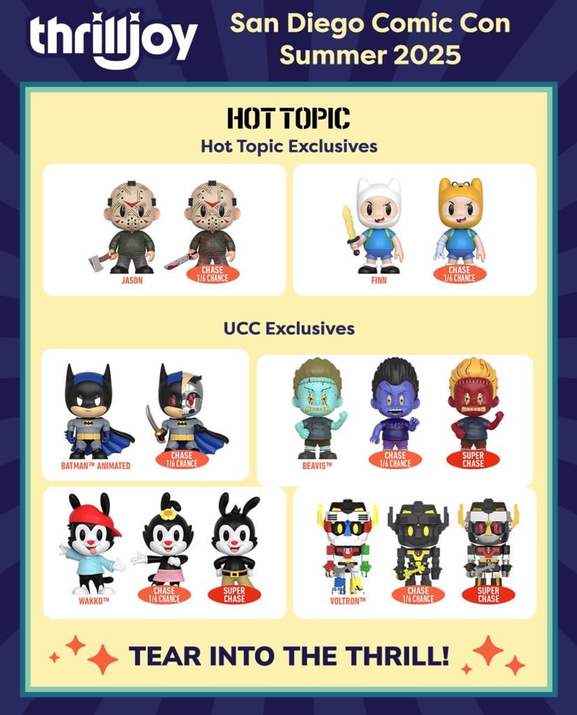 ThrilljoyNews's tweet image. Now live! Thrilljoy SDCC exclusives at Hot Topic and Box Lunch!
   HT ~ fnkpp.com/HTTJ
   BL ~ fnkpp.com/BLTJ
   Main ~ thrilljoy.com/collections/
#FPN #FunkoPOPNews #Thrilljoy #PIX #MegaPIX