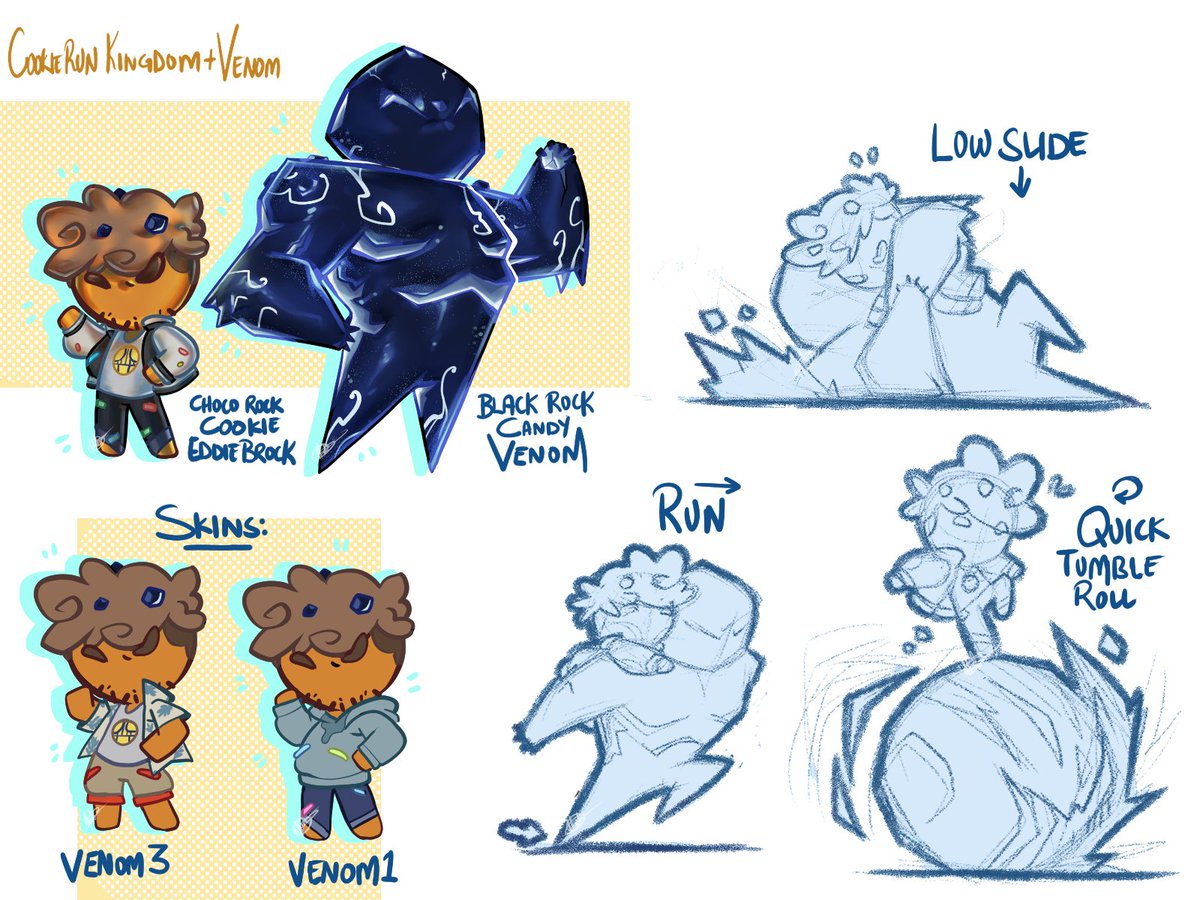 halhalhalu22's tweet image. Venom and Eddie Brock as cookies 🍪 in Cookie run ☺️

#venom #symbrock #veddie #cookierunkingdom #cookierun