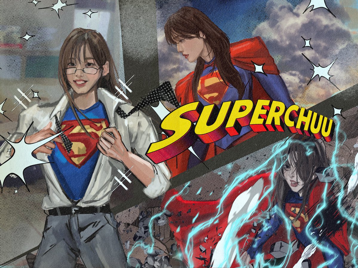 dalsography's tweet image. CHUUPERMAN!!! #CHUU #superman #츄 #LOONA
