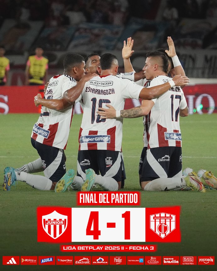 90’⌚▶️ |4-1| ¡VICTORIA DE PAPÁ EN EL CLÁSICO! 
<a href="/JuniorClubSA/">Junior FC</a> 🆚 Unión Magdalena

#VamosJunior🔴⚪🔵