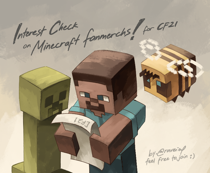 raveimp's tweet image. I&apos;m doing an interest check on Minecraft Fanmerchs for CF21 :] please help me, reposts/shares are appreciated.

Form; forms.gle/dQPjjmPCFhnRMK…

#minecraft #comifuro #CF21