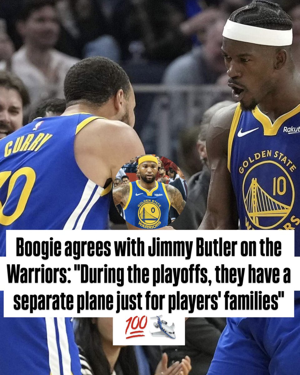 RunItBackFDTV's tweet image. The Warriors don’t just take care of their players — they take care of the whole squad 🤝
Boogie backed up Jimmy Butler’s claim: the treatment in Golden State is unmatched 🗣️