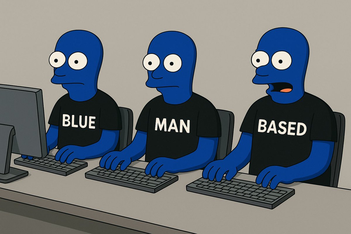 BlueManBased's tweet photo. Website is LIVE 🔥 🔥 🔥 🔥 
👇👇👇👇
https://t.co/OccoabLt1G

Blue, Man, and Based are COOKING!!  #BlueManBased https://t.co/N8fucVoyDz