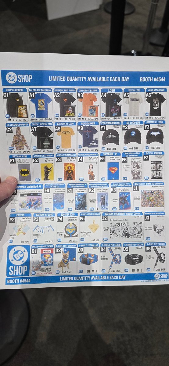 KevinButscher's tweet photo. Here are the SDCC exclusives for 2025. Limit 3 on comics only. @DCOfficial @SD_Comic_Con https://t.co/SeNrP5i5yH