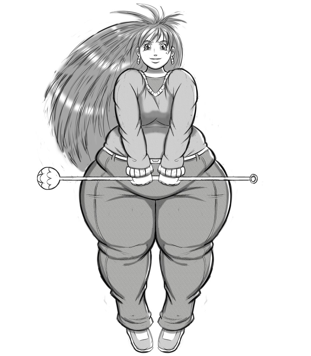 ZarJonz's tweet image. A rough random OC Sketch. Originally a librarian but now a witch. She has a placeholder staff until I design a real big flower when if I come back and render this.