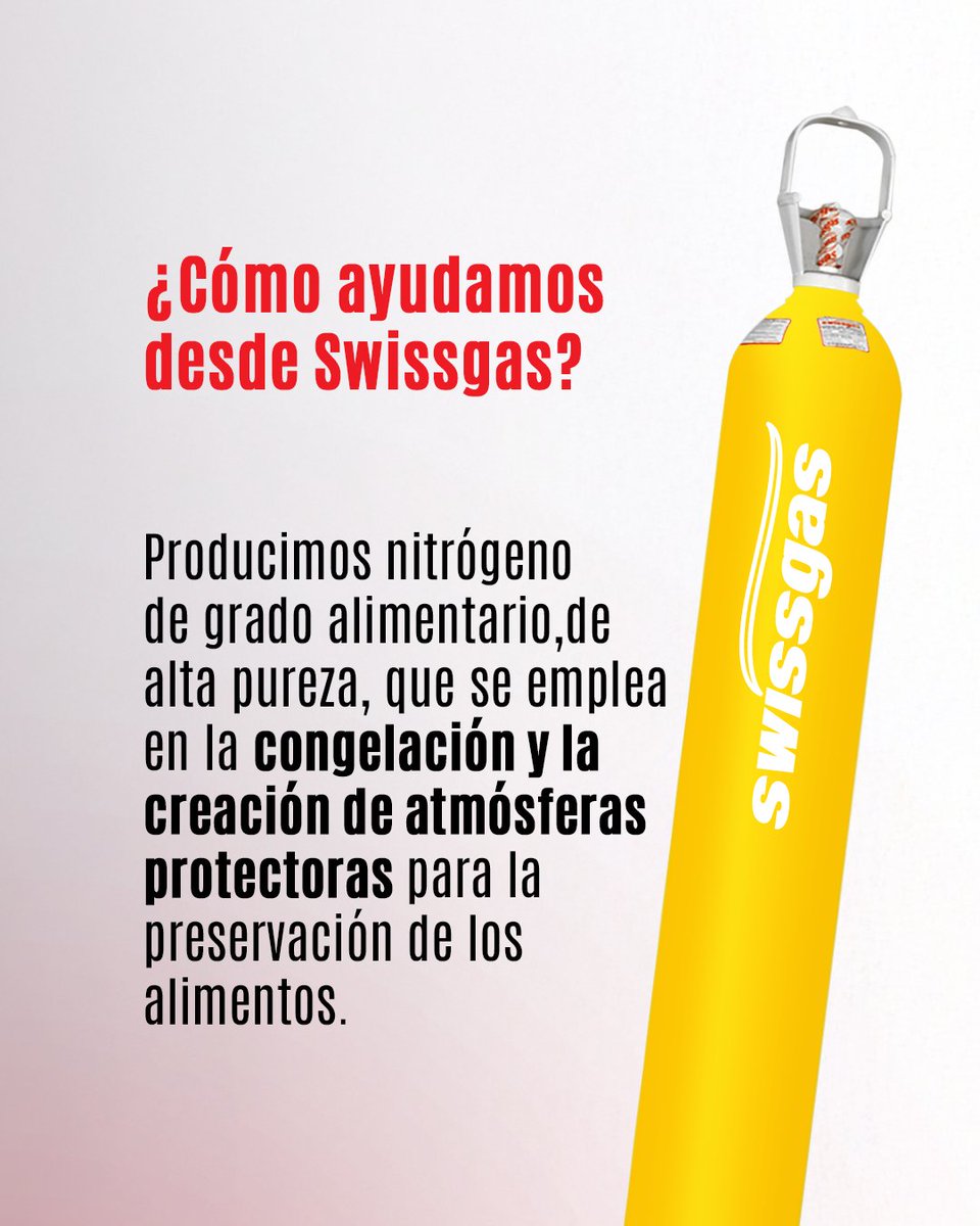 Desde la producción hasta el consumo, cada paso en la cadena cuenta para que los alimentos sean seguros.

En Swissgas SOL Group, nuestros gases certificados apoyan la preservación de los alimentos con responsabilidad

#Swissgas #InocuidadAlimentaria #nitrógeno