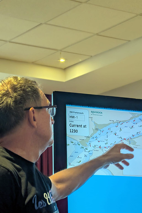 The Scallywags have had a productive 3 days spent on &amp; off the water fine tuning rig &amp; sail setups, &amp; making last minute adjustments. The team took the rib out to visit the Fish's buoy &amp; finally took in a navigation briefing on the big race ahead.
Great work team! #ForeverFish