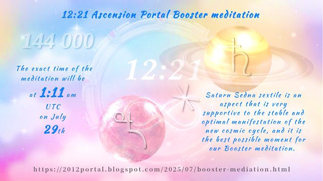 771starseed's tweet image. 🔥12:21 Ascension Portal Booster Meditation on July 29th at 1:11 AM UTC
English livestream:
youtu.be/6w8Yut_ElUM?si…
Guided audio in various languages:
youtube.com/playlist?list=…
Time zone converter:
timeanddate.com/worldclock/fix…
Instructions:
2012portal.blogspot.com/2025/07/booste…
