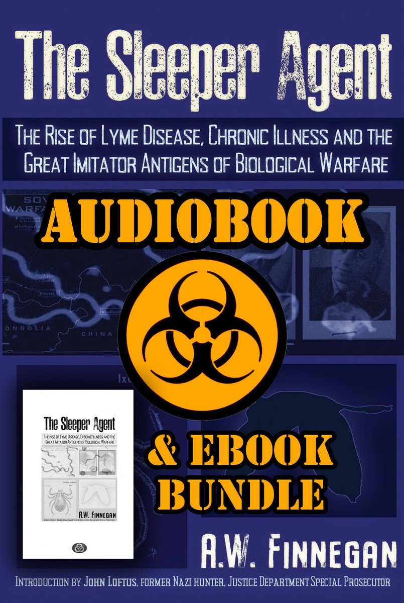 AWFinnegan's tweet image. Exciting news! 'The Sleeper Agent' audiobook/eBook bundle is now available. Get a comprehensive look at the historical ties between Lyme Disease and biological warfare. Check it out! wix.to/C6b9Nnq #Audiobook #Health #BiologicalWarfare