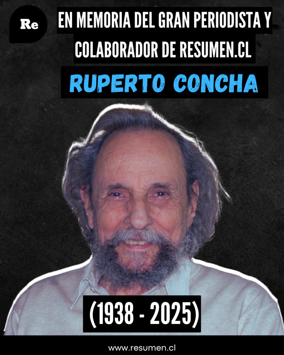 Chile despide hoy a una de las voces influyentes en el periodismo y el análisis geopolítico: Ruperto Concha (1938-2025), periodista, escritor y locutor radial cuyo legado trasciende las fronteras. 

#rupertoconcha #cronicasderupertoconcha