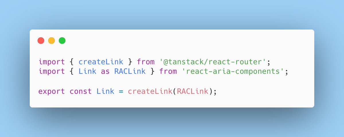 devongovett's tweet image. React Aria Components now work nicely with TanStack Router too!