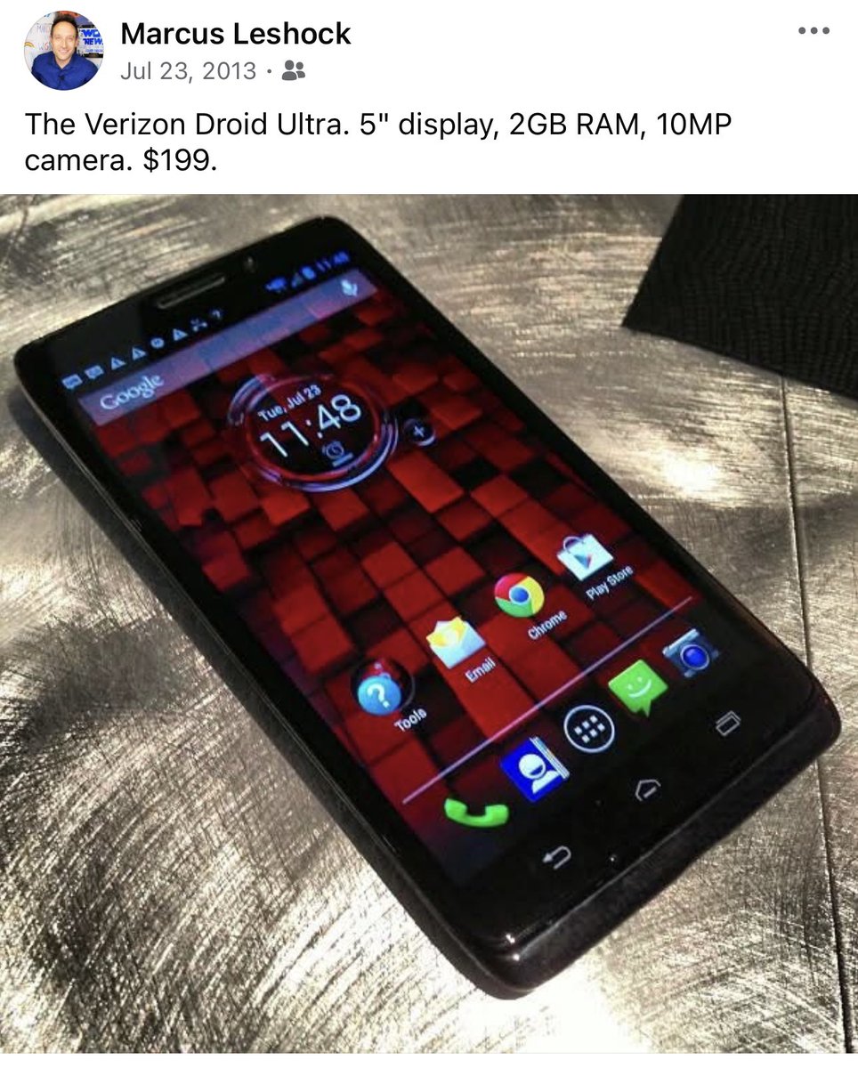 On this day 12 years ago, I was getting an exclusive preview of the Motorola Droid Ultra from Verizon. 

The 10MP CAMERA was a big selling point. 🤣
