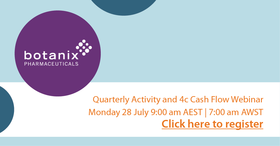 REGISTER NOW | Join company executives for our Quarterly Activity and 4c Cash Flow Webinar, Monday 28 July 9:00 am AEST / 7:00 am AWST - an important update. Pre-register: bit.ly/BOT-QuarterlyU…
$BOT #ASX #dermatology #pharmaceuticals #pharma #biotech #innovation #hyperhidrosis